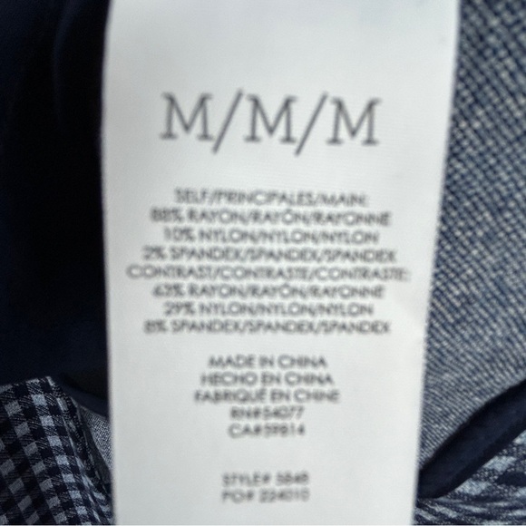 Cabi Checkup Gingham Longline Gold Button Blazer Jacket Medium Navy - Picture 13 of 14